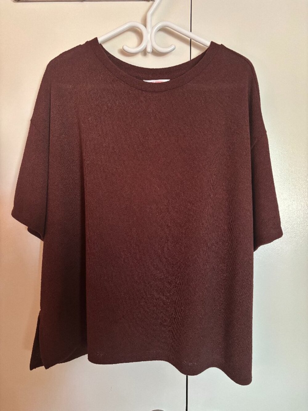 Joe Fresh+ Brownish Burgundy Lightweight Knit Side Slit Top 2X